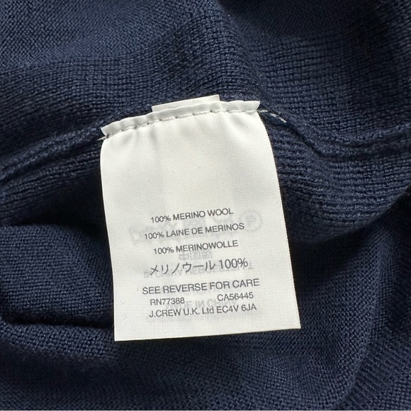 J. Crew Blue Merino Wool Sweater Navy Blue Size Small Long Sleeves EUC - Picture 7 of 10